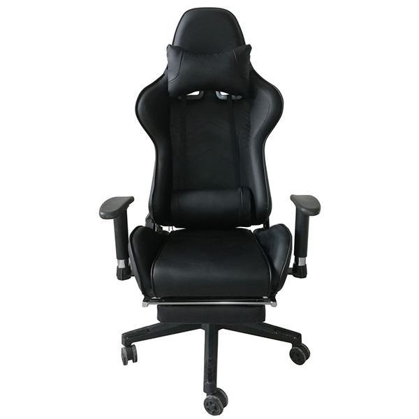 Καρέκλα gaming μαύρη τροχήλατη Υ124x52x47