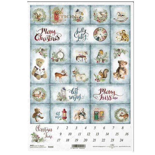 Ριζόχαρτο "Christmas calendar" 21x29.7εκ.   (ITD-R1640)