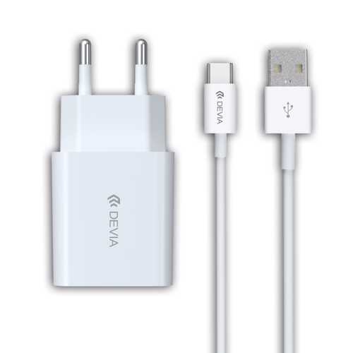 DEVIA Smart Series Charger Suit 2.1A with Type-C Cable V2 White