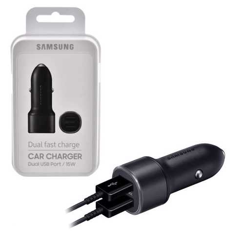 SAMSUNG - ORIGINAL CAR FAST CHARGER EP-L1100NBEGWW 15W DUAL USB BLACK
