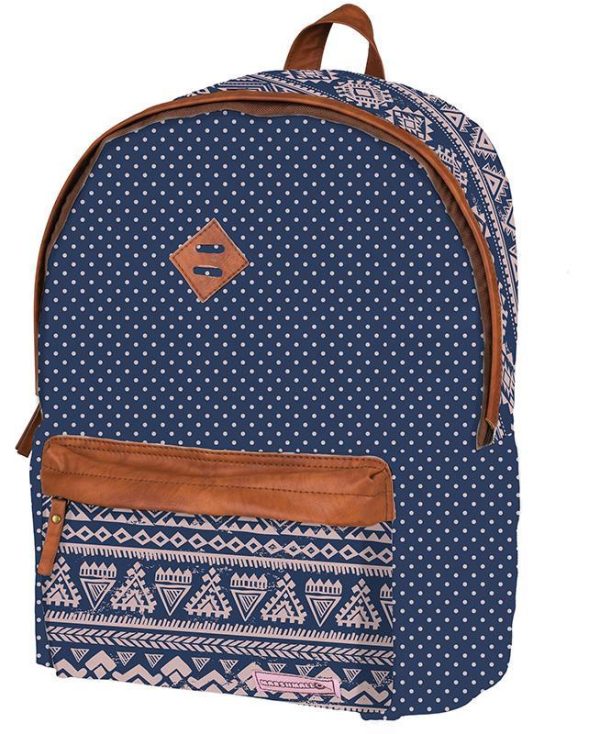 Marshmallow τσάντα πλάτης μπλε πουά με 2 θήκες 41x32x14εκ. 28759------2