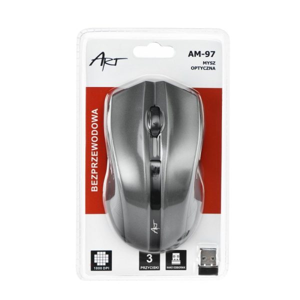 ART-AM-97SL ART AM-97 Optical Wireless Mouse Silver