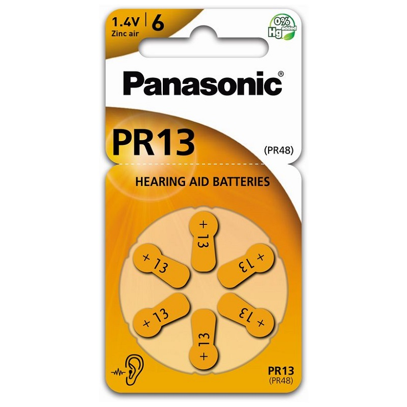 PA-ZA13 Panasonic Μπαταρίες Ακουστικών Βαρηκοΐας 13 1.4V 6τμχ