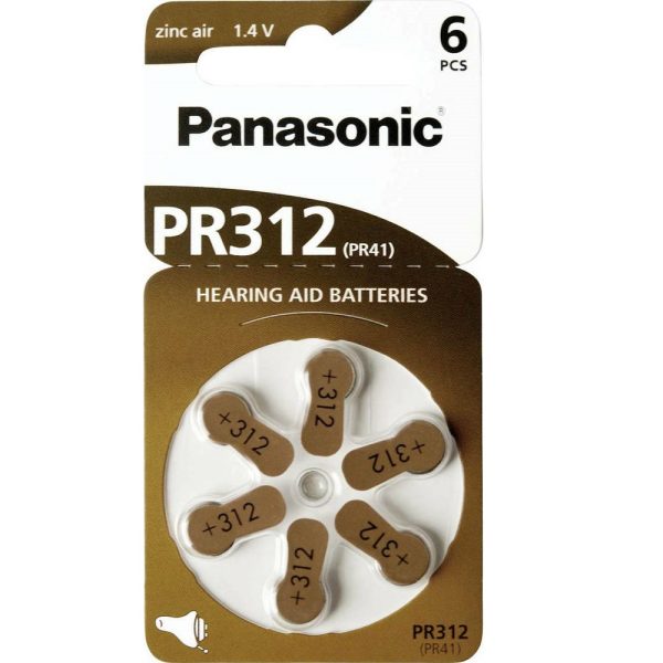 PA-ZA312 Panasonic Μπαταρίες Ακουστικών Βαρηκοΐας 312 1.4V 6τμχ