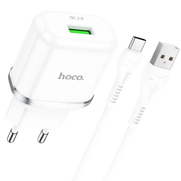 HOC-N3c-W HOCO - N3 VIGOUR TRAVEL CHARGER SINGLE USB QC3.0