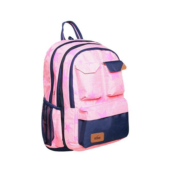 KALGAV τσάντα πλάτης "Navy light pink melange" με θήκη για laptop - tablet Υ47x14x33εκ.