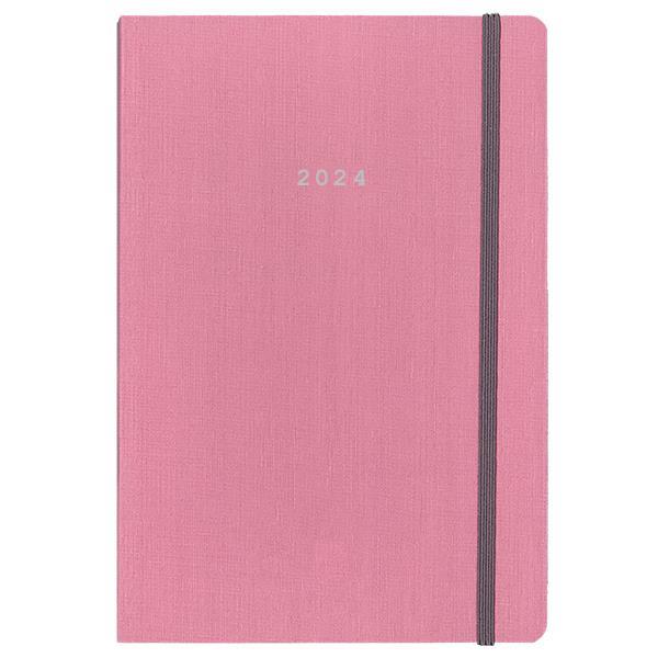 Next ημερολόγιο 2024 fabric ημερήσιο flexi ροζ με λάστιχο 17x25εκ.