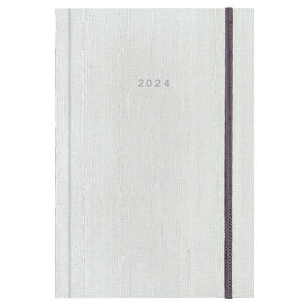 Next ημερολόγιο 2024 fabric ημερήσιο δετό λευκό με λάστιχο 14x21εκ.