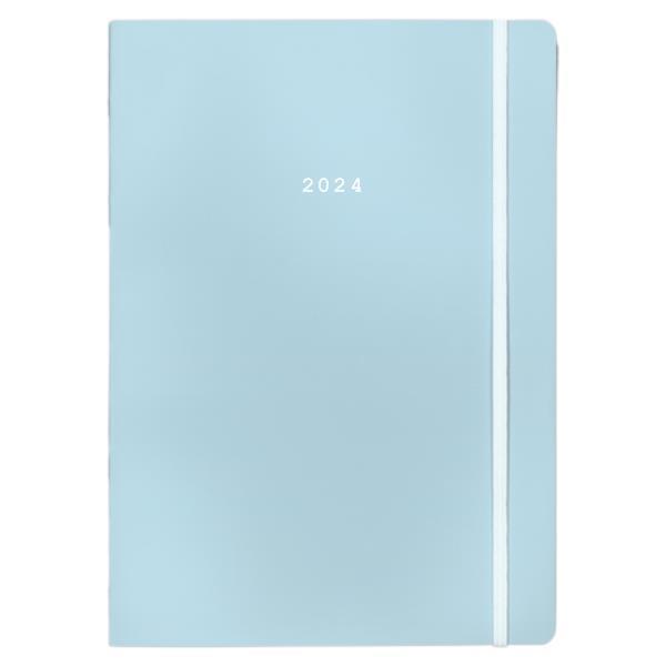 Next ημερολόγιο 2024 Pastel ημερήσιο flexi γαλάζιο με λάστιχο 12x17εκ.