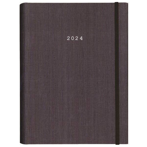 Next ημερολόγιο 2024 fabric ημερήσιο κρυφό σπιράλ γκρι σκούρο 17x25εκ.