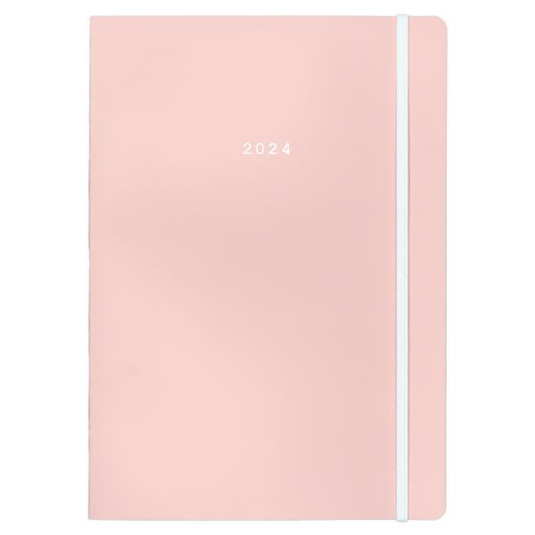 Next ημερολόγιο 2024 Pastel ημερήσιο flexi ροζ με λάστιχο 14x21εκ.