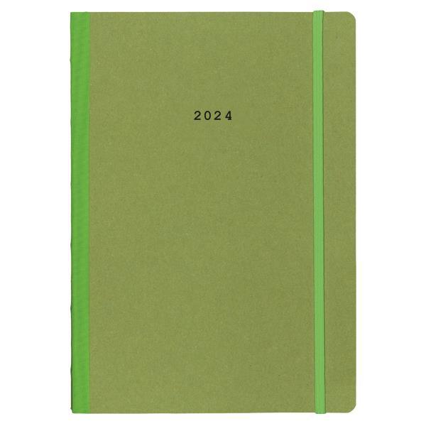 Next ημερολόγιο 2024 Natural εβδομαδιαίο flexi πράσινο με λάστιχο 14x21εκ.