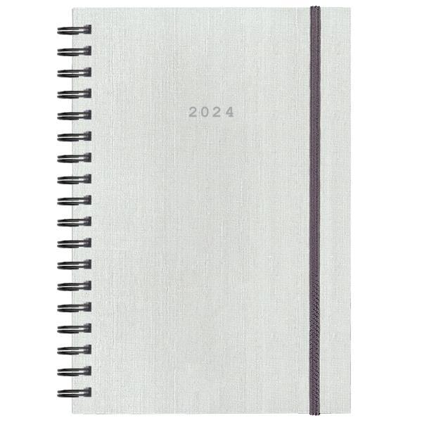 Next ημερολόγιο 2024 fabric plus ημερήσιο σπιράλ λευκό 12x17εκ.