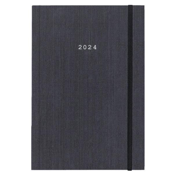 Next ημερολόγιο 2024 fabric ημερήσιο δετό γκρι με λάστιχο 17x25εκ.