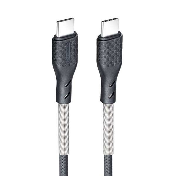 FOCB-152313 FORCELL Carbon cable Type C to Type C 3.0 QC Power Delivery PD60W CB-02C black 1m
