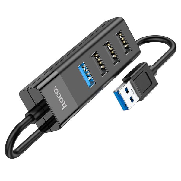 HOC-HB25-BK HOCO - HB25 Easy mix USB hub 4-in-1 USB to USB3.0+USB2.0*3