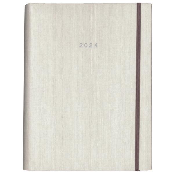 Next ημερολόγιο 2024 fabric ημερήσιο κρυφό σπιράλ λευκό 14x21εκ.