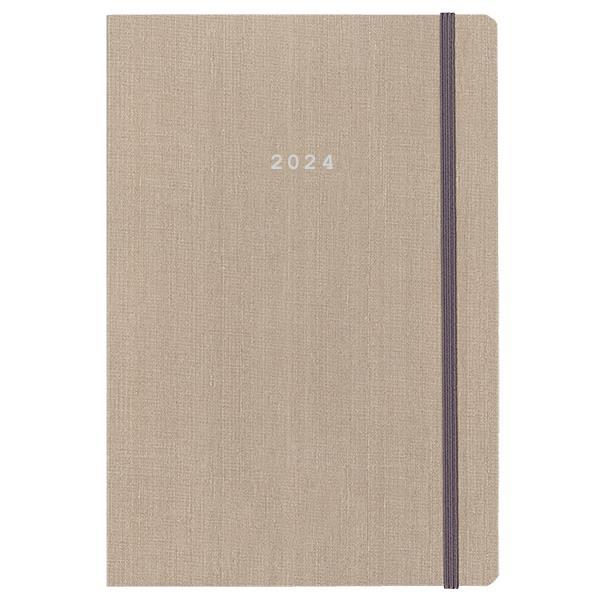 Next ημερολόγιο 2024 fabric ημερήσιο flexi μπεζ με λάστιχο 14x21εκ.