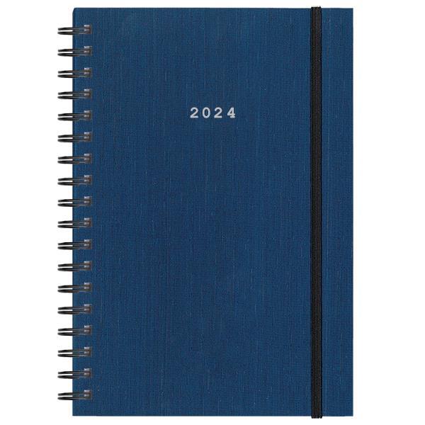 Next ημερολόγιο 2024 fabric plus ημερήσιο σπιράλ μπλε 14x21εκ.