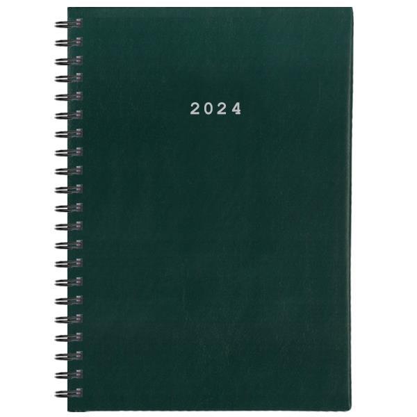 Next ημερολόγιο 2024 basic ημερήσιο σπιράλ πράσινο 17x25εκ.
