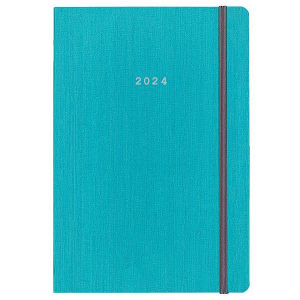 Next ημερολόγιο 2024 fabric ημερήσιο flexi γαλάζιο με λάστιχο 14x21εκ.