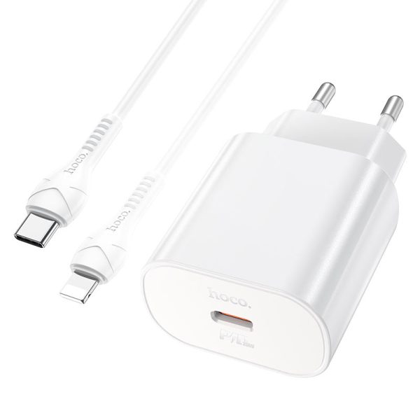 HOC-N22i-W HOCO - N22 TRAVEL CHARGER PD 25W + LIGHTNING Cable White