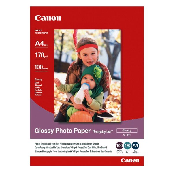 Canon Φωτογραφικό Χαρτί A4 Glossy 200g/m² 100 Φύλλα (0775B001) (CAN-GP501A4)