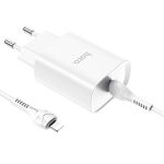 HOC-N14i-W HOCO - N14 TRAVEL CHARGER PD 20W + LIGHTNING Cable White