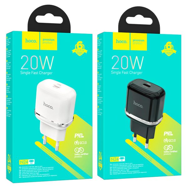 HOC-N24-W HOCO - N24 Victorious TRAVEL FAST CHARGER Type C PD 20W WHITE