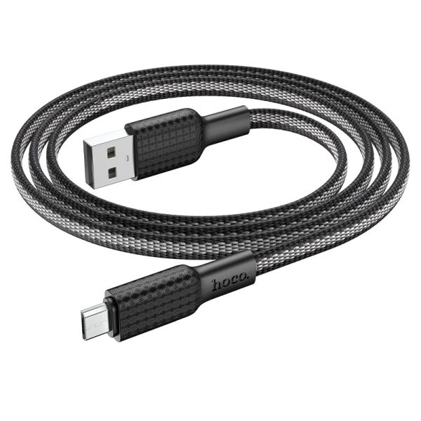 HOC-X69m-BW HOCO - X69 CHARGE DATA CABLE microUSB 2.4A 1m BLACK WHITE