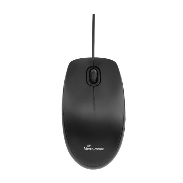 MediaRange Optical Mouse Corded 3-Button Silent-click (Black