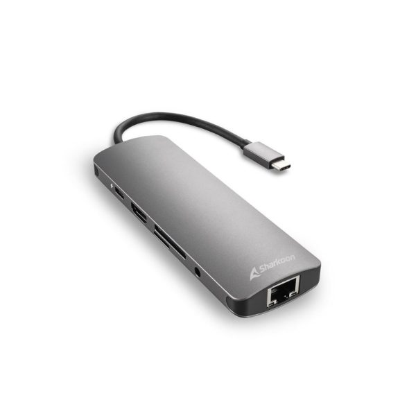 Sharkoon USB-C Docking Station με HDMI 4K PD Ethernet Γκρι (CBADG) (SHRCBADG)