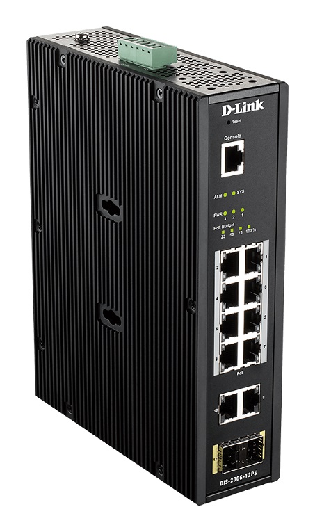 D-LINK DIS-200G-12PS INDUSTRIAL SWITCH  8XGB POE