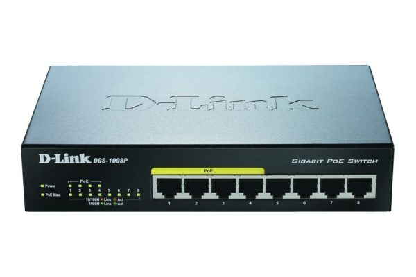 D-LINK SWITCH DGS-1008P 8-port 10/100/1000Mbps 4 PoE Ports