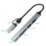 MA6167 HC-77A 5 in 1 Type-C/USB to USB3.0 / USB2.0 / SD / TF Hub Docking Station for Laptop