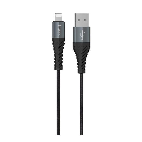 HOC-X38i-BK HOCO - X38 COOL QUICK CHARGE DATA CABLE LIGHTNING 2.4A 1m BLACK
