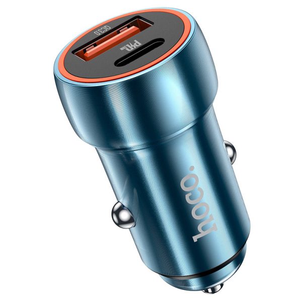 HOC-Z46A-BL HOCO - Z46A car charger Type C + USB QC3.0 Power Delivery 20W sapphire Blue