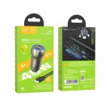 HOC-Z48i-GR HOCO - Z48 car charger 2x Type C + cable Type C to iPhone Lightning 8-pin PD 40W metal gray