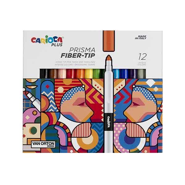Carioca Plus Prisma Fiber-tip μαρκαδόροι 12 χρωμάτων