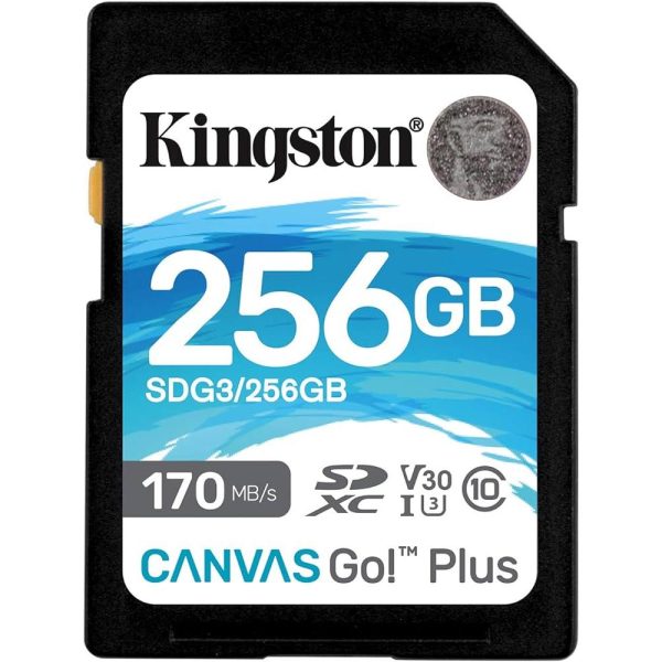 Kingston Canvas Go Plus SDXC 256GB Class 10 U3 V30 UHS-I (SDG3/256GB) (KINSDG3-256GB)