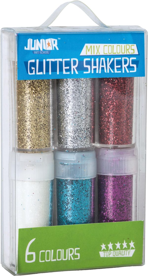 Πρακτική συσκευασία με 6 αλατιέρες glitter σε 6 διαφορετικά χρώματα