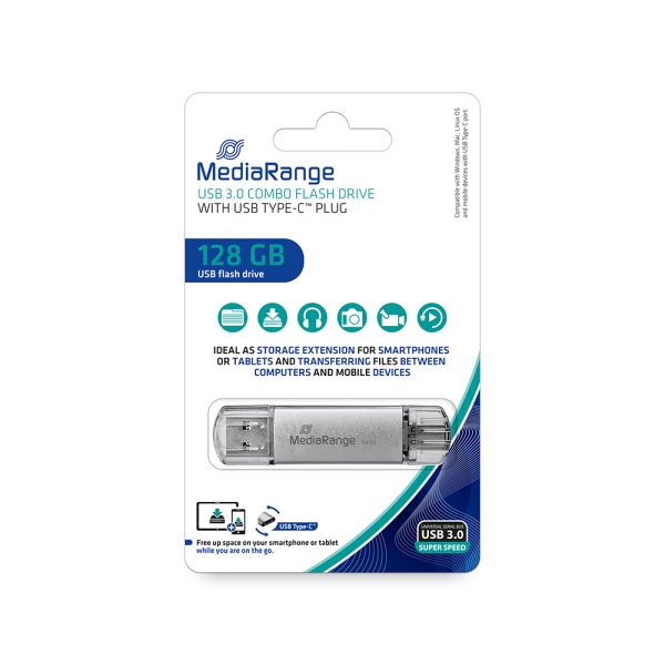MediaRange USB 3.0 Combo Flash Drive with USB Type-C™ plug
