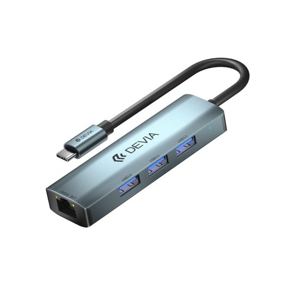 DVAD-387982 Devia adapter HUB USB-C 3.1 to 3x USB 3.0 deep gray