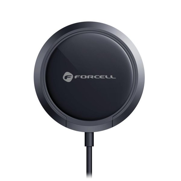 FOWC-225154 FORCELL F-ENERGY PowerPod wireless charger with ring/kick stand compatible with MagSafe Black
