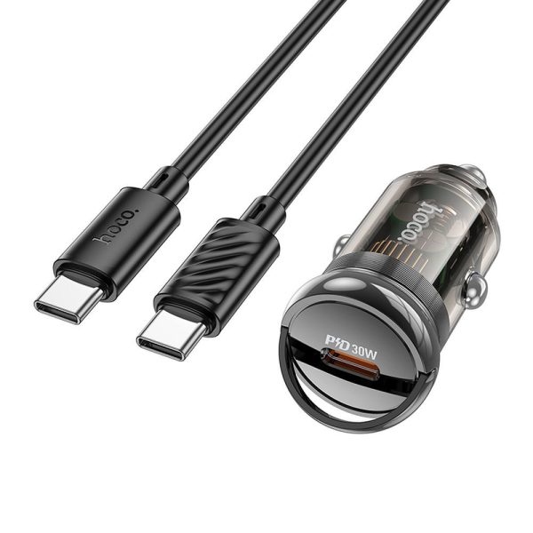 HOC-Z53c-BK HOCO - Z53 car charger Type C + cable Type C to Type C PD 30W black