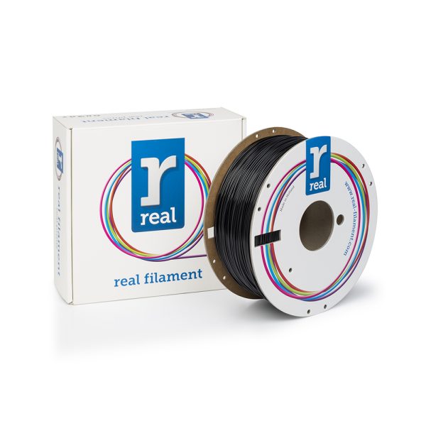 REAL PETG 3D Printer Filament - Black - spool of 1Kg - 1.75mm (REALPETGSBLACK1000MM175)