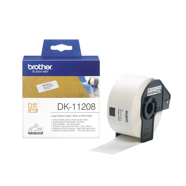 Brother DK-11208 Label Roll – Black on White