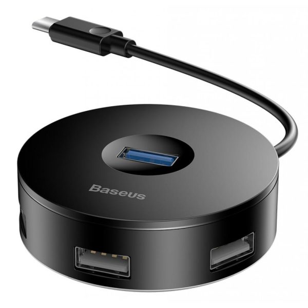 Baseus Round Box USB 3.0 Hub 4 Θυρών με σύνδεση USB-C (CAHUB-G01) (BASCAHUB-G01)