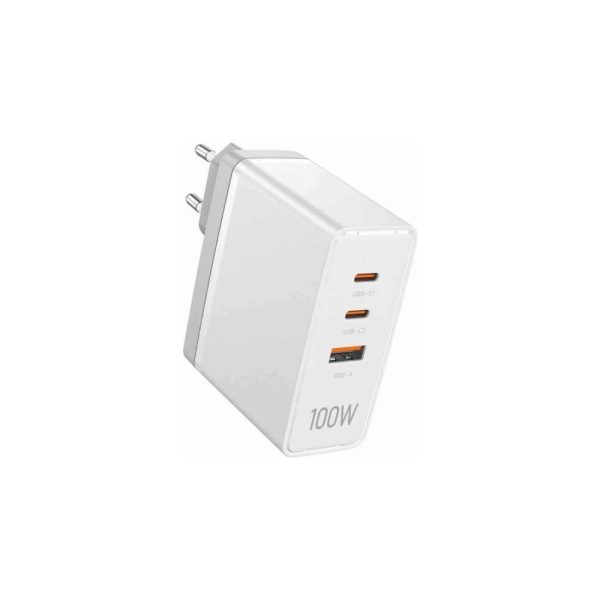 VENTION 3-Port USB (C+C+A) GaN Charger (100W/100W/30W) EU White (FEGW0-EU) (VENFEGW0-EU)