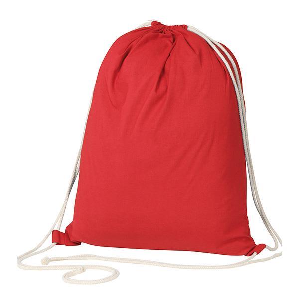 Τσάντα-πουγκί υφασμάτινη 100 % cotton κόκκινη Υ52x40x3εκ.